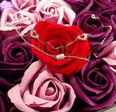 Bratara Argint 925 Doua inimioare cu pietre si lant dublu